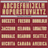 Custom Crimson Old Gold-White Geometric Shape Sports Sublimation Soccer Uniform Jersey