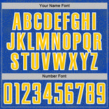 Custom Thunder Blue Yellow-White Geometric Shape Sports Sublimation Soccer Uniform Jersey