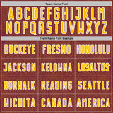 Custom Burgundy Gold-White Geometric Shape Sports Sublimation Soccer Uniform Jersey