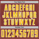 Custom Burgundy Gold-White Geometric Shape Sports Sublimation Soccer Uniform Jersey