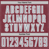 Custom Burgundy Gray-White Geometric Shape Sports Sublimation Soccer Uniform Jersey