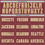 Custom Burgundy Old Gold-White Geometric Shape Sports Sublimation Soccer Uniform Jersey