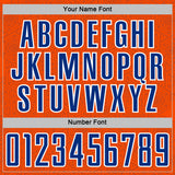 Custom Orange Royal-White Geometric Shape Sports Sublimation Soccer Uniform Jersey