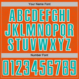 Custom Orange Aqua-White Geometric Shape Sports Sublimation Soccer Uniform Jersey