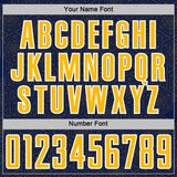 Custom Navy Gold-White Geometric Shape Sports Sublimation Soccer Uniform Jersey