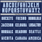 Custom Navy Light Blue-White Geometric Shape Sports Sublimation Soccer Uniform Jersey