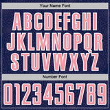 Custom Navy Medium Pink-White Geometric Shape Sports Sublimation Soccer Uniform Jersey