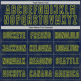 Custom Navy Neon Yellow Geometric Shape Sports Sublimation Soccer Uniform Jersey