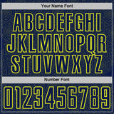 Custom Navy Neon Yellow Geometric Shape Sports Sublimation Soccer Uniform Jersey