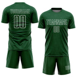 Custom Green White Geometric Shape Sports Sublimation Soccer Uniform Jersey