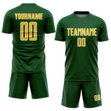 Custom Green Yellow-White Geometric Shape Sports Sublimation Soccer Uniform Jersey