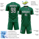 Custom Kelly Green White-Black Geometric Shape Sports Sublimation Soccer Uniform Jersey
