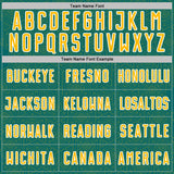 Custom Teal Gold-White Geometric Shape Sports Sublimation Soccer Uniform Jersey