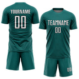Custom Teal White-Black Geometric Shape Sports Sublimation Soccer Uniform Jersey