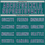 Custom Teal Navy-White Geometric Shape Sports Sublimation Soccer Uniform Jersey