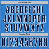 Custom Powder Blue Navy-White Geometric Shape Sports Sublimation Soccer Uniform Jersey