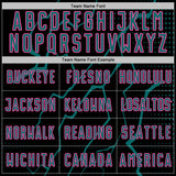 Custom Black Teal-Pink Lightning Sports Sublimation Soccer Uniform Jersey