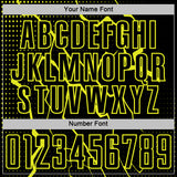 Custom Black Neon Yellow Lightning Sports Sublimation Soccer Uniform Jersey