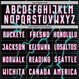 Custom Black White Aqua-Pink Lightning Sports Sublimation Soccer Uniform Jersey