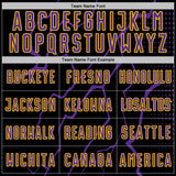 Custom Black Purple-Yellow Lightning Sports Sublimation Soccer Uniform Jersey