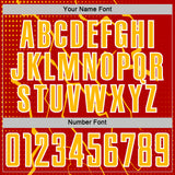 Custom Red Gold-White Lightning Sports Sublimation Soccer Uniform Jersey