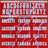 Custom Red Light Blue-White Lightning Sports Sublimation Soccer Uniform Jersey