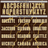 Custom Brown Old Gold-White Lightning Sports Sublimation Soccer Uniform Jersey