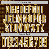 Custom Brown Old Gold-White Lightning Sports Sublimation Soccer Uniform Jersey