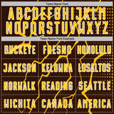 Custom Brown Gold-White Lightning Sports Sublimation Soccer Uniform Jersey