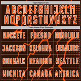 Custom Brown Orange-White Lightning Sports Sublimation Soccer Uniform Jersey