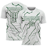 Custom White Green Lightning Sports Sublimation Soccer Uniform Jersey
