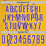 Custom Gold Purple-White Lightning Sports Sublimation Soccer Uniform Jersey