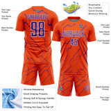 Custom Orange Purple-White Lightning Sports Sublimation Soccer Uniform Jersey