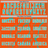 Custom Orange Aqua-White Lightning Sports Sublimation Soccer Uniform Jersey