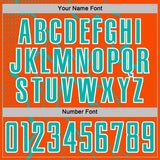 Custom Orange Aqua-White Lightning Sports Sublimation Soccer Uniform Jersey