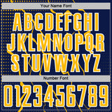 Custom Navy Gold-White Lightning Sports Sublimation Soccer Uniform Jersey