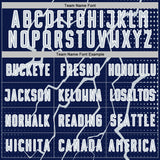 Custom Navy Silver-White Lightning Sports Sublimation Soccer Uniform Jersey