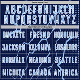 Custom Navy Light Blue-White Lightning Sports Sublimation Soccer Uniform Jersey