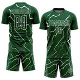Custom Green White Lightning Sports Sublimation Soccer Uniform Jersey