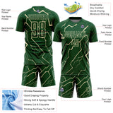 Custom Green Cream Lightning Sports Sublimation Soccer Uniform Jersey