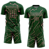 Custom Green Medium Pink Lightning Sports Sublimation Soccer Uniform Jersey