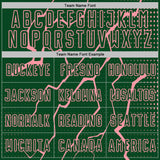 Custom Green Medium Pink Lightning Sports Sublimation Soccer Uniform Jersey