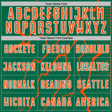 Custom Kelly Green Orange-White Lightning Sports Sublimation Soccer Uniform Jersey