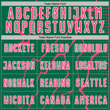 Custom Kelly Green Neon Pink-White Lightning Sports Sublimation Soccer Uniform Jersey