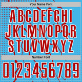 Custom Sky Blue Red-White Lightning Sports Sublimation Soccer Uniform Jersey