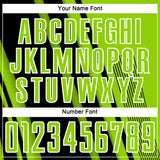 Custom Neon Green Black-White Lines Sports Sublimation Soccer Uniform Jersey