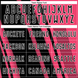 Custom Neon Pink Black-White Lines Sports Sublimation Soccer Uniform Jersey