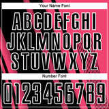 Custom Neon Pink Black-White Lines Sports Sublimation Soccer Uniform Jersey