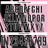 Custom Light Pink Black-White Lines Sports Sublimation Soccer Uniform Jersey