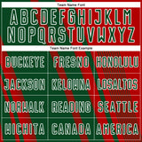 Custom Red Green-White Lines Sports Sublimation Soccer Uniform Jersey